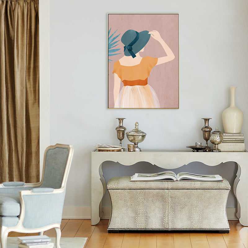 Nordic Figure Drawing Wall Art Pastel Color Textured Canvas Print for Teens Bedroom Clearhalo 'Arts' 'Canvas Art' 1708286