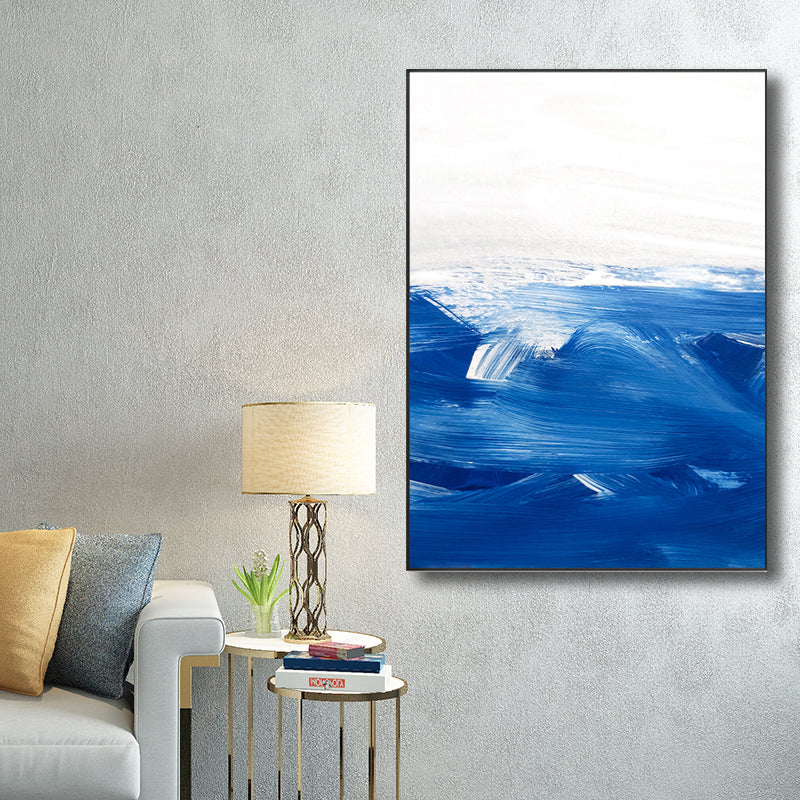 Blue Contemporary Painting Brush Stroke Wall Art Decor for Kitchen, Multiple Sizes Clearhalo 'Art Gallery' 'Canvas Art' 'Contemporary Art Gallery' 'Modern' Arts' 1708419