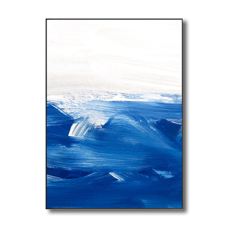 Blue Contemporary Painting Brush Stroke Wall Art Decor for Kitchen, Multiple Sizes Clearhalo 'Art Gallery' 'Canvas Art' 'Contemporary Art Gallery' 'Modern' Arts' 1708421