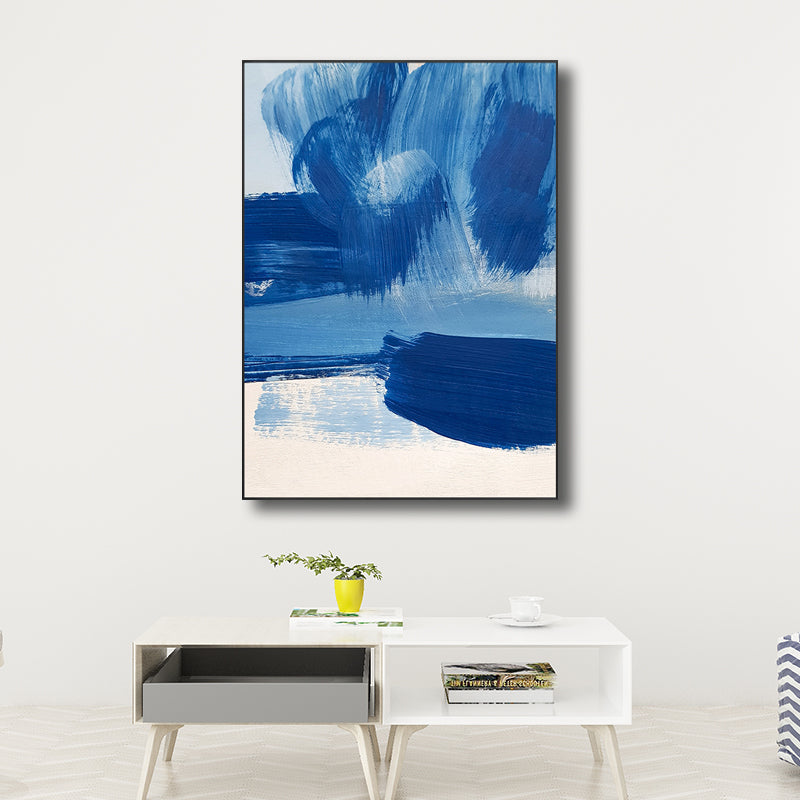 Blue Contemporary Painting Brush Stroke Wall Art Decor for Kitchen, Multiple Sizes Clearhalo 'Art Gallery' 'Canvas Art' 'Contemporary Art Gallery' 'Modern' Arts' 1708427