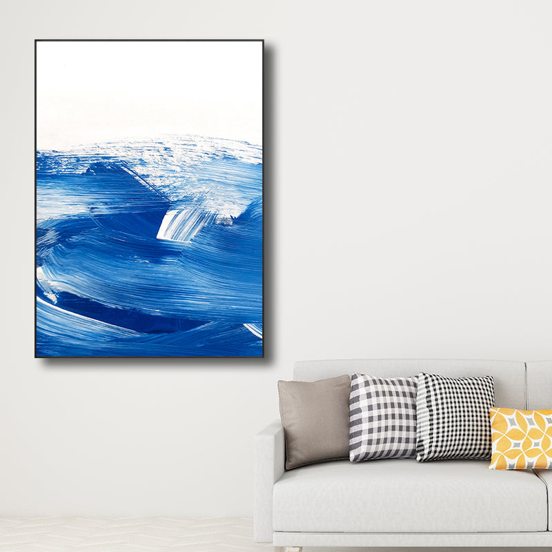 Blue Contemporary Painting Brush Stroke Wall Art Decor for Kitchen, Multiple Sizes Clearhalo 'Art Gallery' 'Canvas Art' 'Contemporary Art Gallery' 'Modern' Arts' 1708430