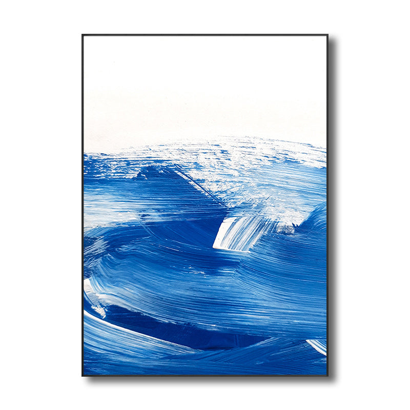 Blue Contemporary Painting Brush Stroke Wall Art Decor for Kitchen, Multiple Sizes Clearhalo 'Art Gallery' 'Canvas Art' 'Contemporary Art Gallery' 'Modern' Arts' 1708432