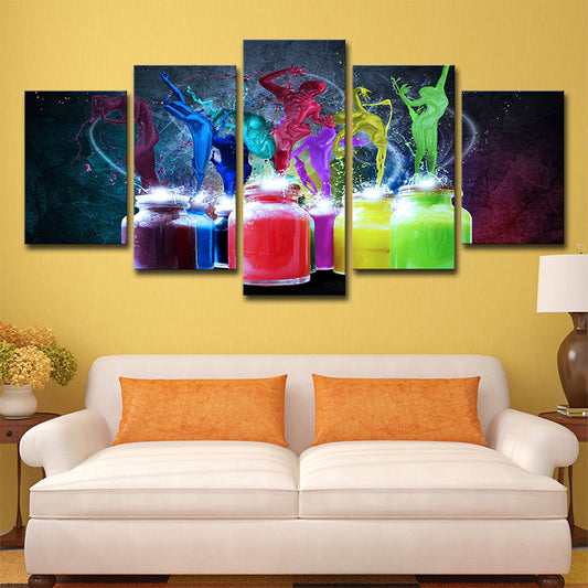 Modern Creative Dance Canvas Art Blue and Red Paint Boxes Wall Decor for Living Room Clearhalo 'Art Gallery' 'Canvas Art' 'Contemporary Art Gallery' 'Modern' Arts' 1708648