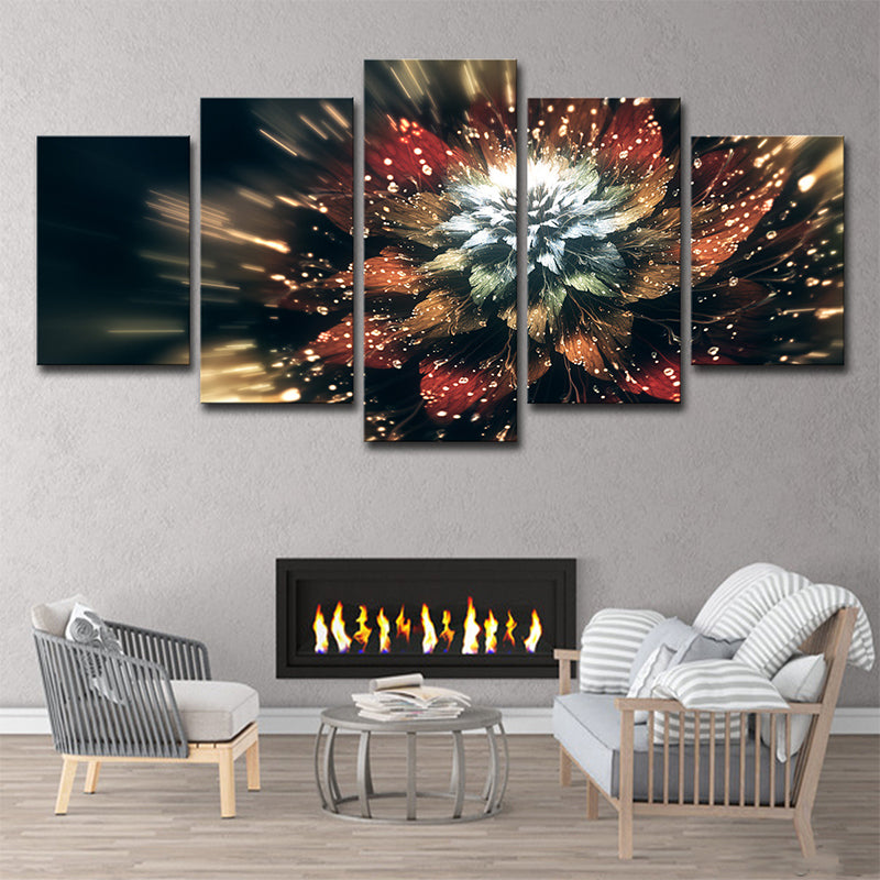 Blooming Flower Wall Art Decor Contemporary Beautiful Plant Canvas Print in Brown Clearhalo 'Art Gallery' 'Canvas Art' 'Contemporary Art Gallery' 'Modern' Arts' 1708756