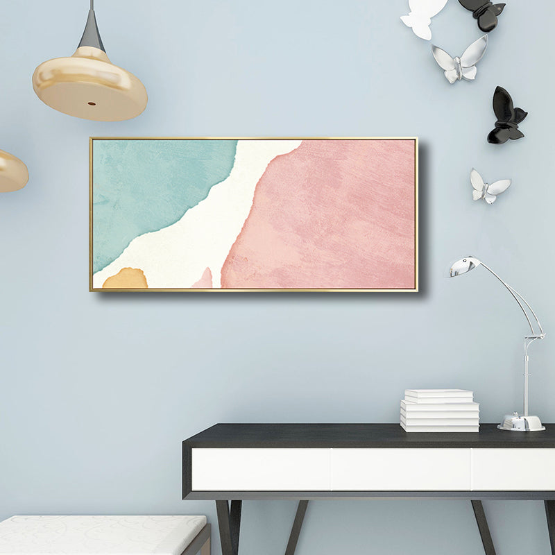 Irregular Abstract Pattern Painting in Pink Contemporary Style Canvas for Kitchen Pink Design 1 Clearhalo 'Art Gallery' 'Canvas Art' 'Contemporary Art Gallery' 'Modern' Arts' 1709011