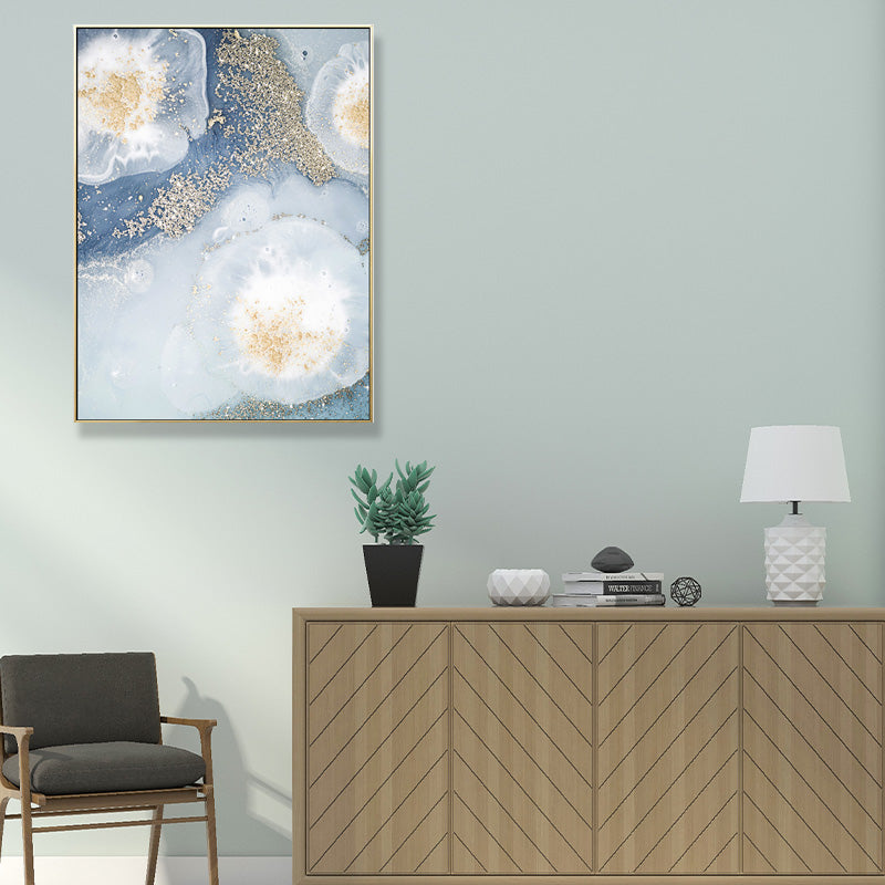 Light Blue Gem-Like Wall Art Abstract Nordic Textured Canvas Print for Living Room Light Blue Design 1 Clearhalo 'Arts' 'Canvas Art' 1709059