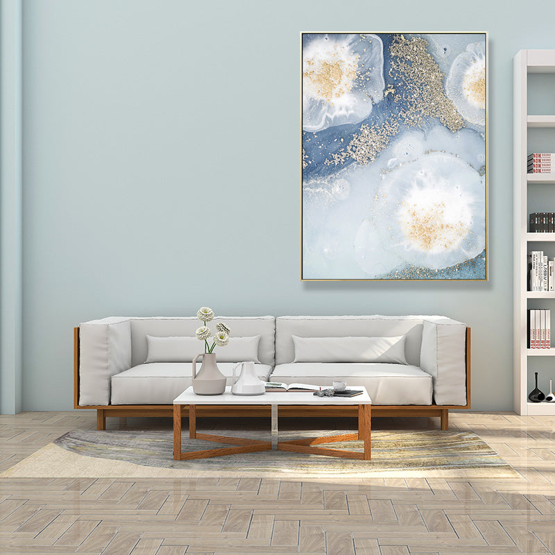 Light Blue Gem-Like Wall Art Abstract Nordic Textured Canvas Print for Living Room Clearhalo 'Arts' 'Canvas Art' 1709060