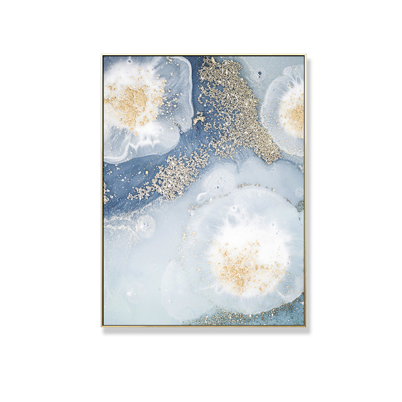 Light Blue Gem-Like Wall Art Abstract Nordic Textured Canvas Print for Living Room Clearhalo 'Arts' 'Canvas Art' 1709061