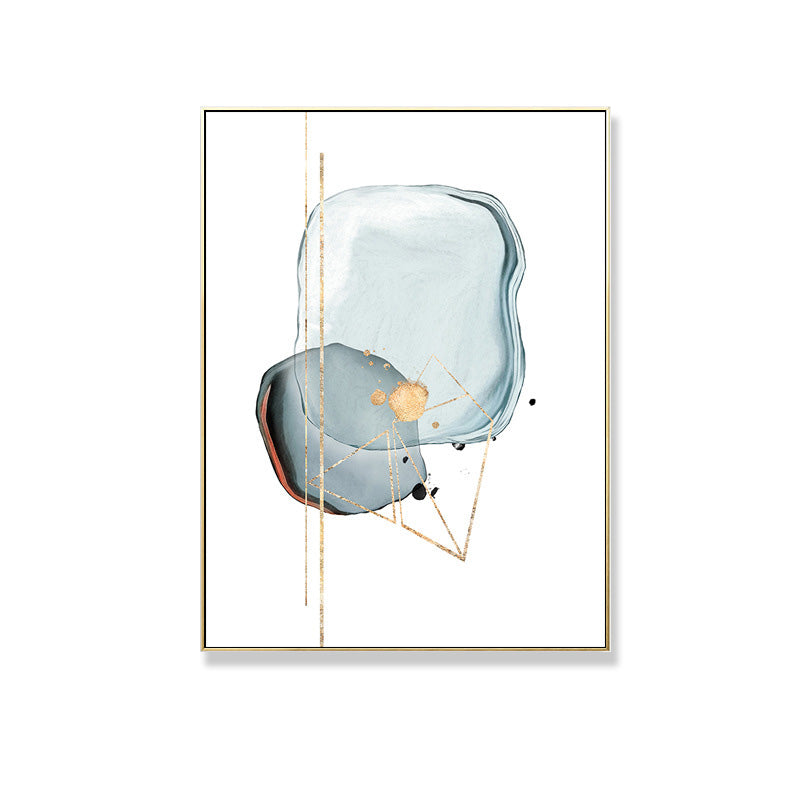 Light Blue Gem-Like Wall Art Abstract Nordic Textured Canvas Print for Living Room Clearhalo 'Arts' 'Canvas Art' 1709068