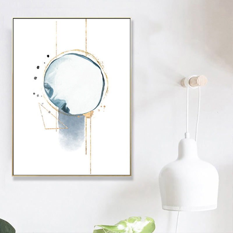 Light Blue Gem-Like Wall Art Abstract Nordic Textured Canvas Print for Living Room Clearhalo 'Arts' 'Canvas Art' 1709071