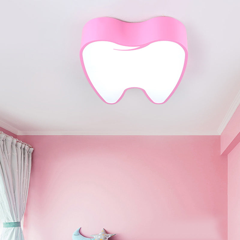 Kids Bedroom Little Tooth Ceiling Lamp Acrylic Modern Style Flush Mount Light Pink Clearhalo 'Ceiling Lights' 'Close To Ceiling Lights' 'Close to ceiling' 'Flush mount' Lighting' 170944