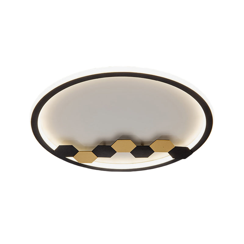 Simple Round/Square Ceiling Flush Acrylic LED Corridor Flush Mount Lamp with Leaf/Geometric Design in Black Clearhalo 'Ceiling Lights' 'Close To Ceiling Lights' 'Close to ceiling' 'Flush mount' Lighting' 1709582