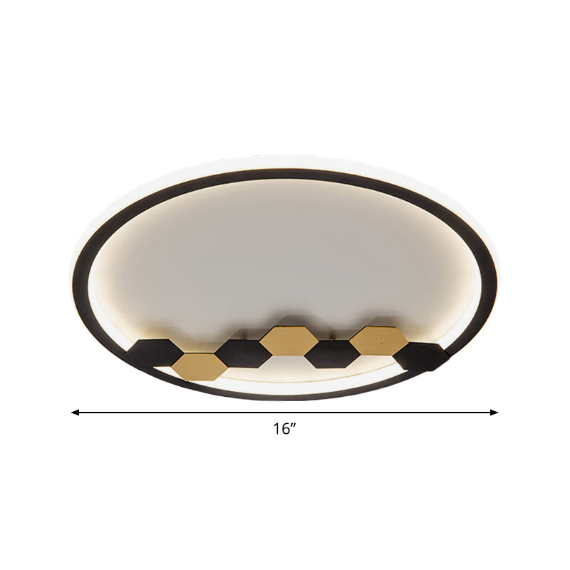 Simple Round/Square Ceiling Flush Acrylic LED Corridor Flush Mount Lamp with Leaf/Geometric Design in Black Clearhalo 'Ceiling Lights' 'Close To Ceiling Lights' 'Close to ceiling' 'Flush mount' Lighting' 1709583