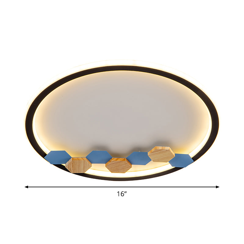 Round/Square Parlor Flush Lamp Acrylic LED Minimalist Ceiling Mounted Light with Leaf/Geometric Deco in Black Clearhalo 'Ceiling Lights' 'Close To Ceiling Lights' 'Close to ceiling' 'Flush mount' Lighting' 1709600