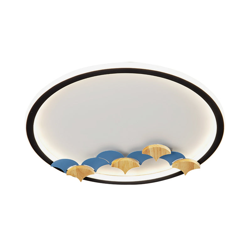 Round/Square Parlor Flush Lamp Acrylic LED Minimalist Ceiling Mounted Light with Leaf/Geometric Deco in Black Clearhalo 'Ceiling Lights' 'Close To Ceiling Lights' 'Close to ceiling' 'Flush mount' Lighting' 1709609