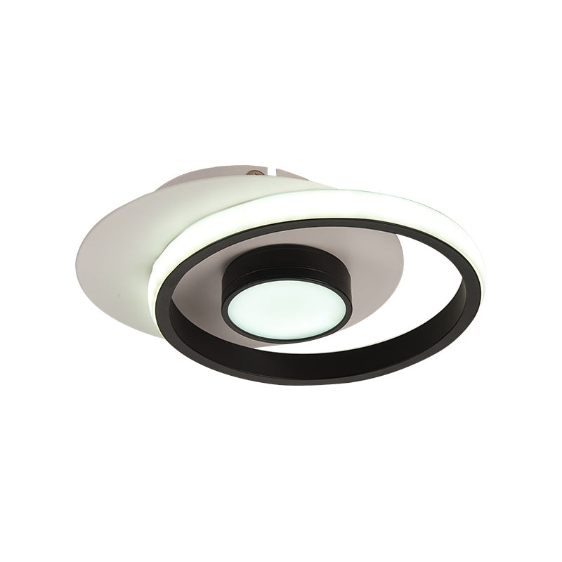 Ring Flush Mount Lamp Modernist Metallic Gold/Black-White LED Flushmount Light for Corridor, Warm/White Light Clearhalo 'Ceiling Lights' 'Close To Ceiling Lights' 'Close to ceiling' 'Flush mount' Lighting' 1709624