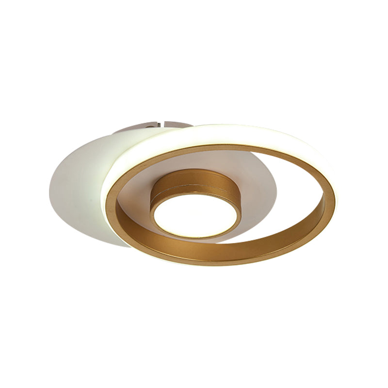 Ring Flush Mount Lamp Modernist Metallic Gold/Black-White LED Flushmount Light for Corridor, Warm/White Light Clearhalo 'Ceiling Lights' 'Close To Ceiling Lights' 'Close to ceiling' 'Flush mount' Lighting' 1709628