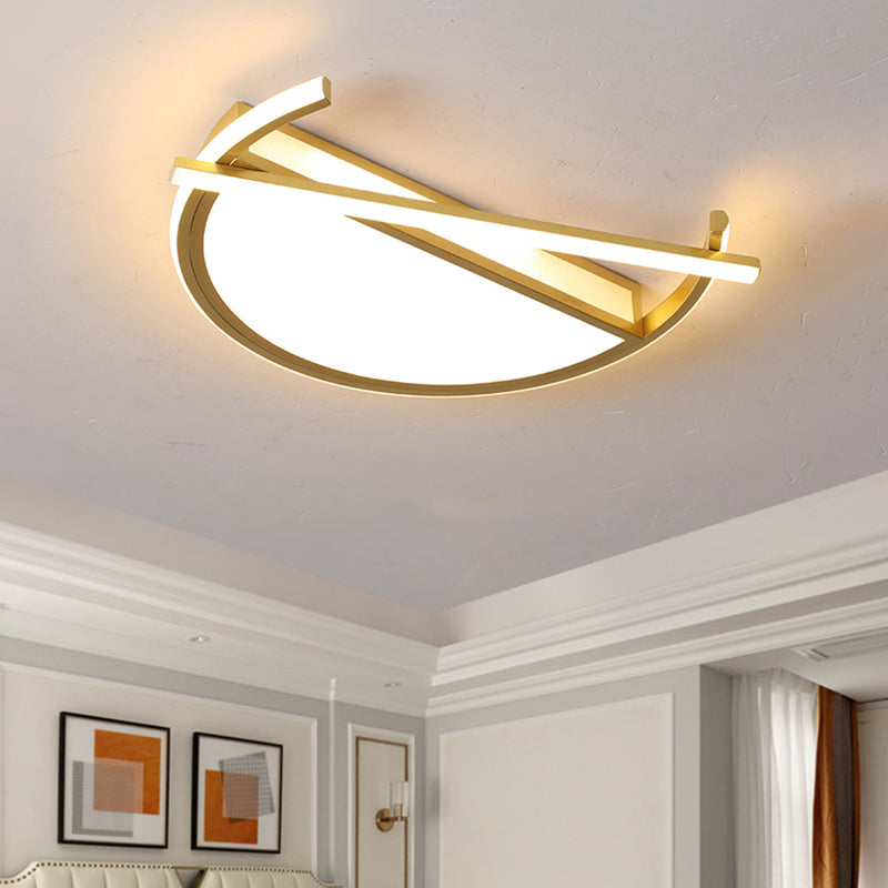 18"/21.5" Wide Geometric Flush Mount Fixture Contemporary Metal LED Parlor Flush Ceiling Light in Black/Gold Clearhalo 'Ceiling Lights' 'Close To Ceiling Lights' 'Close to ceiling' 'Flush mount' Lighting' 1709695