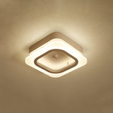 White Square Flush Light Fixture Contemporary LED Metal Ceiling Mounted Light in White/Warm Light Clearhalo 'Ceiling Lights' 'Close To Ceiling Lights' 'Close to ceiling' 'Flush mount' Lighting' 1709766