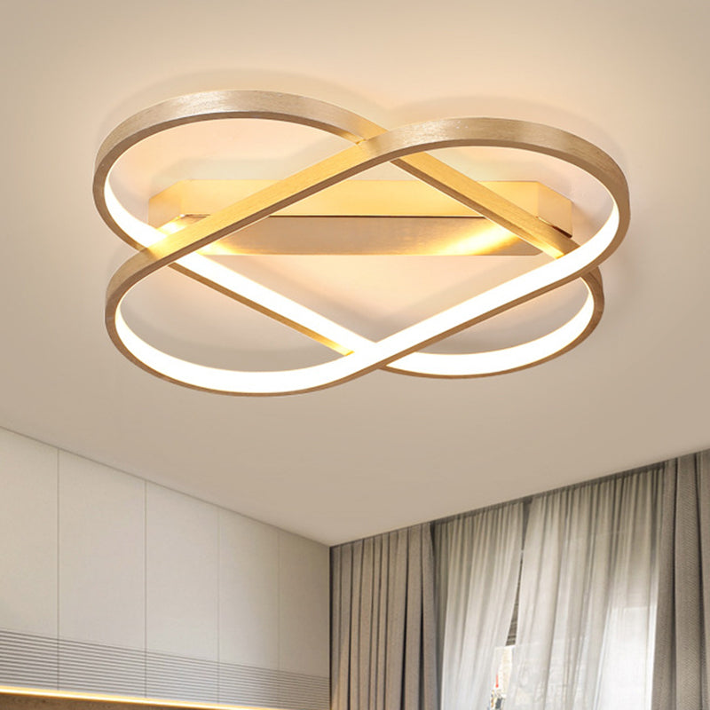 Geometric Pattern Bedroom Flush Light Fixture Metallic Modernist LED Ceiling Mounted Lamp in Gold Gold Clearhalo 'Ceiling Lights' 'Close To Ceiling Lights' 'Close to ceiling' 'Flush mount' Lighting' 1709772