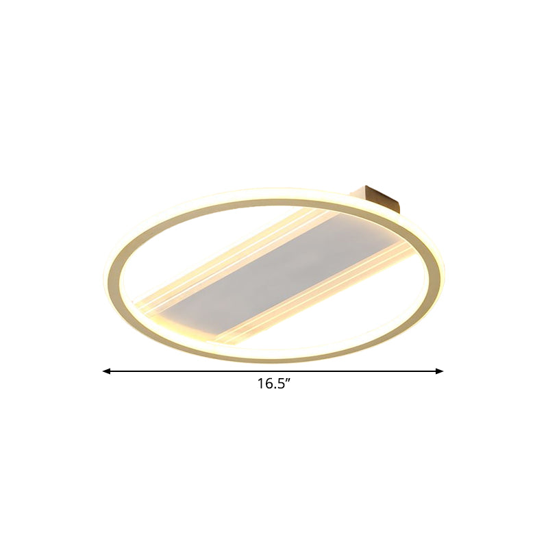 Circular Bedroom Flush Light Metallic LED Modernist Flush Mount Lamp in Gold, 16.5"/20.5" Width Clearhalo 'Ceiling Lights' 'Close To Ceiling Lights' 'Close to ceiling' 'Flush mount' Lighting' 1709834