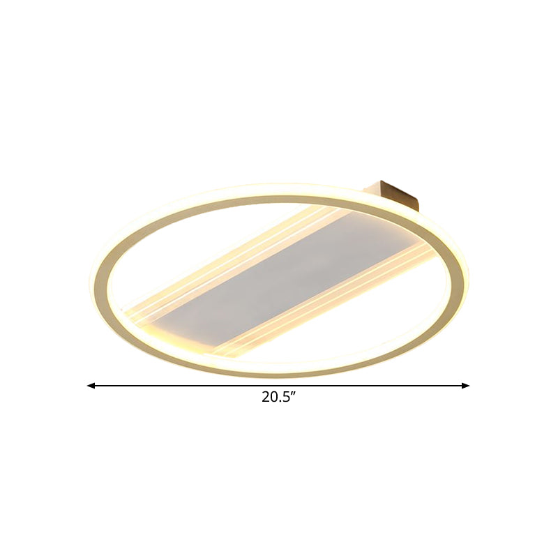 Circular Bedroom Flush Light Metallic LED Modernist Flush Mount Lamp in Gold, 16.5"/20.5" Width Clearhalo 'Ceiling Lights' 'Close To Ceiling Lights' 'Close to ceiling' 'Flush mount' Lighting' 1709835