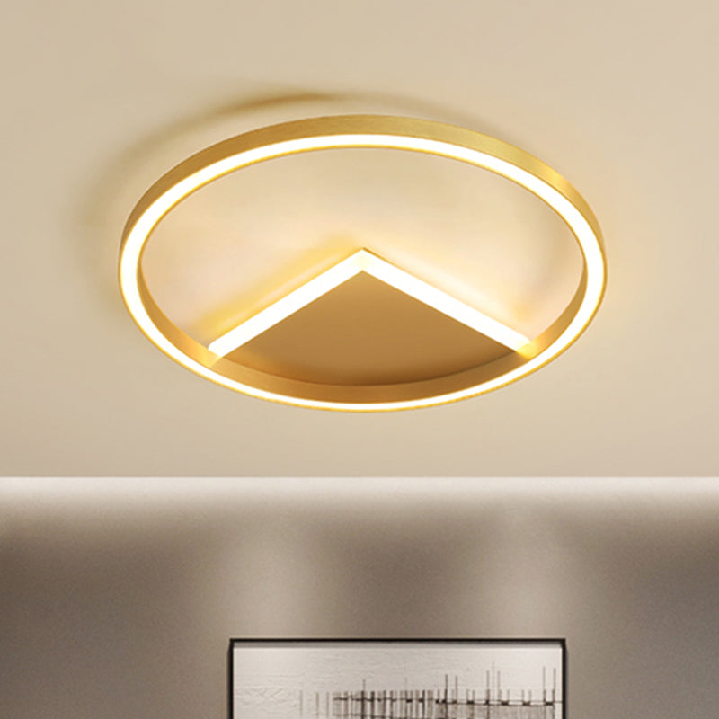 Gold Geometric Ceiling Light Fixture Nordic LED Metallic Flush Mount Lighting for Bedroom Gold Clearhalo 'Ceiling Lights' 'Close To Ceiling Lights' 'Close to ceiling' 'Flush mount' Lighting' 1709850