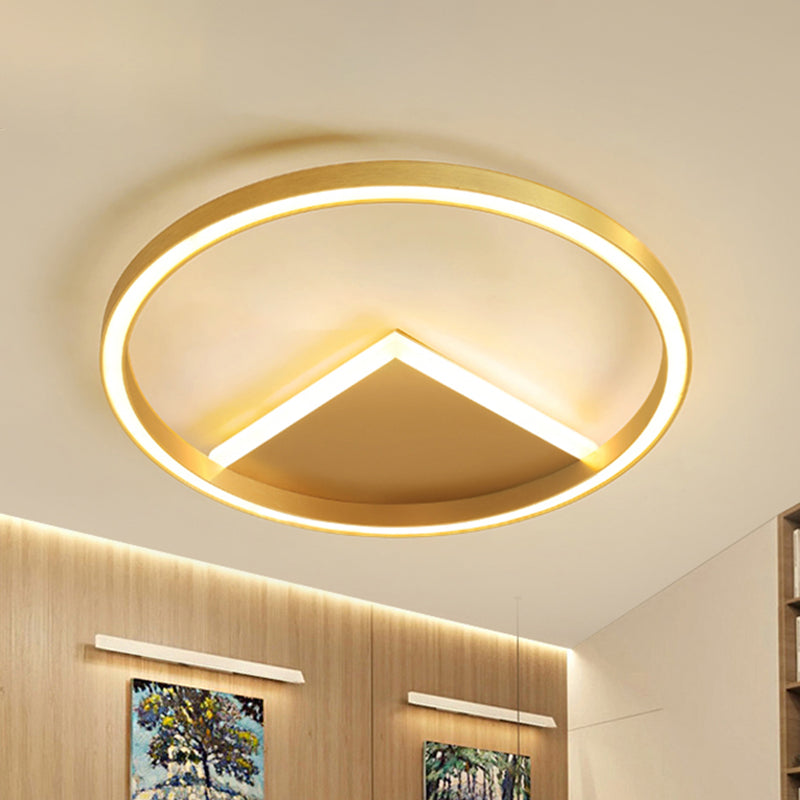 Gold Geometric Ceiling Light Fixture Nordic LED Metallic Flush Mount Lighting for Bedroom Clearhalo 'Ceiling Lights' 'Close To Ceiling Lights' 'Close to ceiling' 'Flush mount' Lighting' 1709851