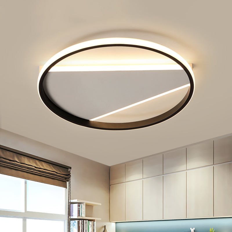 Geometry Flushmount Lighting Modern Metal LED Black Flush Light Fixture, 16.5"/20.5" Width Black Clearhalo 'Ceiling Lights' 'Close To Ceiling Lights' 'Close to ceiling' 'Flush mount' Lighting' 1709854