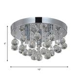 Cascading Bedroom Flush Mount Light Crystal Orbs 3 Bulbs Modernist Ceiling Lighting in Chrome Clearhalo 'Ceiling Lights' 'Close To Ceiling Lights' 'Close to ceiling' 'Flush mount' Lighting' 1709912