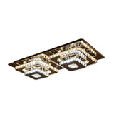 Chrome LED Tiered Square Ceiling Flush Minimalist Crystal Block Flush Mount Light Fixture Clearhalo 'Ceiling Lights' 'Close To Ceiling Lights' 'Close to ceiling' 'Semi-flushmount' Lighting' 1709915