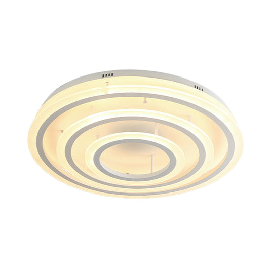 Acrylic Hoop Ceiling Lighting Contemporary LED White Flush Mount Lamp in Warm/White Light, 18"/29.5" Width Clearhalo 'Ceiling Lights' 'Close To Ceiling Lights' 'Close to ceiling' 'Flush mount' Lighting' 1709945