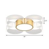 Modern Circle Ceiling Light Acrylic 3/4/5 Bulbs Drawing Room Flush Mount Lighting in Gold Clearhalo 'Ceiling Lights' 'Close To Ceiling Lights' 'Close to ceiling' 'Flush mount' Lighting' 1709994