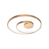 Metal Spiral Ring Flush Mount Modernity LED Gold Close to Ceiling Light for Living Room Clearhalo 'Ceiling Lights' 'Close To Ceiling Lights' 'Close to ceiling' 'Flush mount' Lighting' 1710067