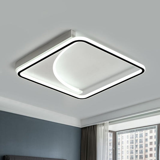 Metal Square Flushmount Lighting Modern LED Flush Light Fixture in Black, 16.5"/20.5" Wide Clearhalo 'Ceiling Lights' 'Close To Ceiling Lights' 'Close to ceiling' 'Flush mount' Lighting' 1710110