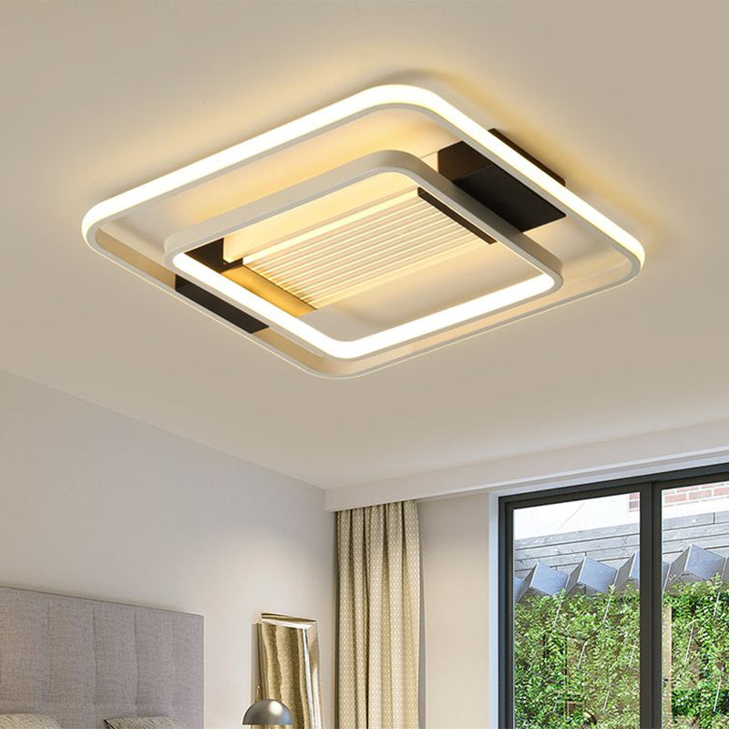 16.5"/20.5" W Acrylic Square Ceiling Light Fixture Nordic LED White Flush Mount Lighting for Bedroom Clearhalo 'Ceiling Lights' 'Close To Ceiling Lights' 'Close to ceiling' 'Flush mount' Lighting' 1710115