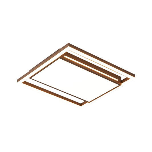 Contemporary LED Flush Mount with Acrylic Shade Brown Square Flush Light Fixture in Warm/White Light Clearhalo 'Ceiling Lights' 'Close To Ceiling Lights' 'Close to ceiling' 'Flush mount' Lighting' 1710121