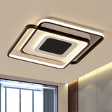 Black Overlapping Flush Light Minimalism LED Metallic Flush Mount Fixture, 18"/21.5" Width Clearhalo 'Ceiling Lights' 'Close To Ceiling Lights' 'Close to ceiling' 'Flush mount' Lighting' 1710124