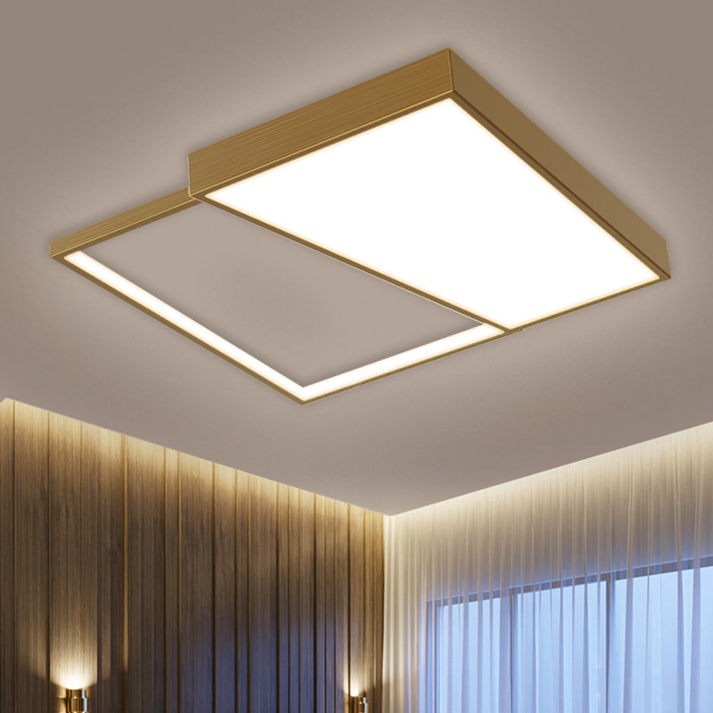 Geometry Ceiling Light Fixture Nordic Metal LED Gold Flushmount Lighting, 16.5"/20.5" Wide Gold Clearhalo 'Ceiling Lights' 'Close To Ceiling Lights' 'Close to ceiling' 'Flush mount' Lighting' 1710128