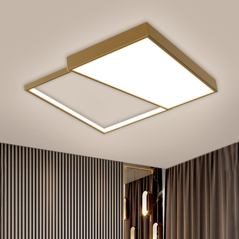 Geometry Ceiling Light Fixture Nordic Metal LED Gold Flushmount Lighting, 16.5"/20.5" Wide Clearhalo 'Ceiling Lights' 'Close To Ceiling Lights' 'Close to ceiling' 'Flush mount' Lighting' 1710129