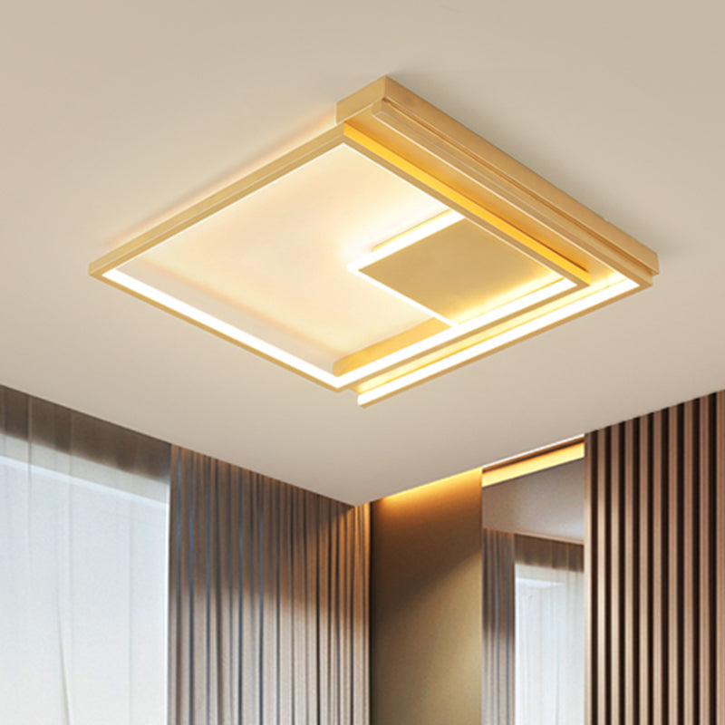 16.5"/20.5" W Modernism Geometric Flush Mount Acrylic LED Bedroom Flush Light Fixture in Gold Gold Clearhalo 'Ceiling Lights' 'Close To Ceiling Lights' 'Close to ceiling' 'Flush mount' Lighting' 1710133