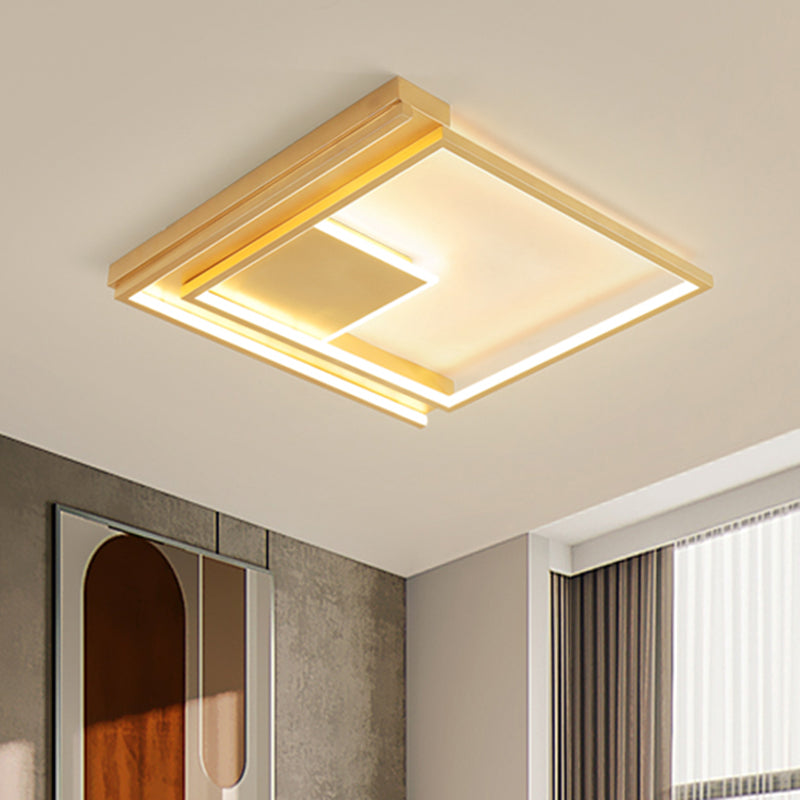 16.5"/20.5" W Modernism Geometric Flush Mount Acrylic LED Bedroom Flush Light Fixture in Gold Clearhalo 'Ceiling Lights' 'Close To Ceiling Lights' 'Close to ceiling' 'Flush mount' Lighting' 1710134