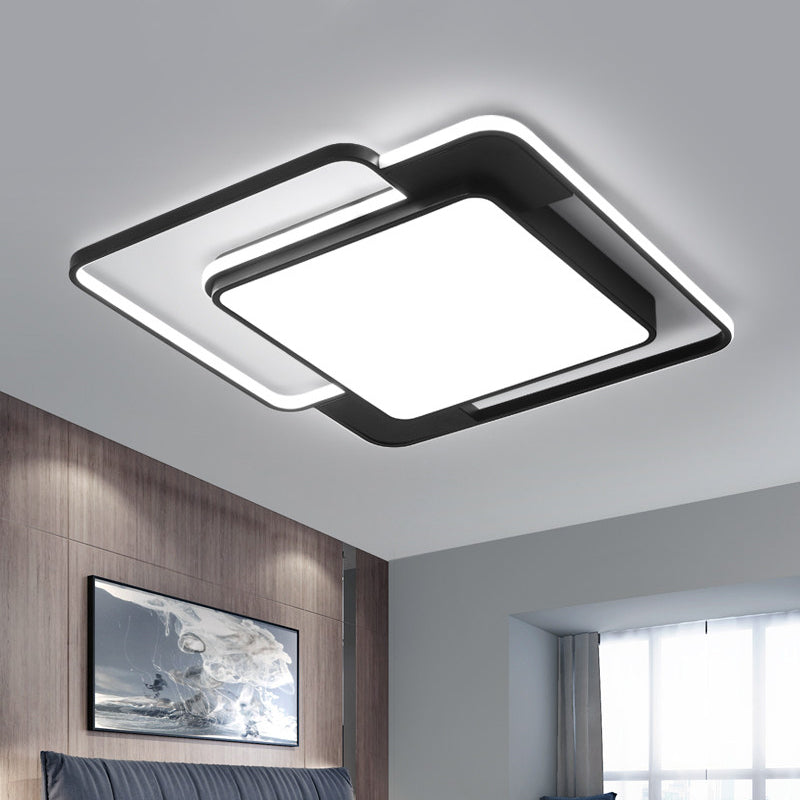 Geometry Flush Light Fixture Modernism Metallic LED Black Flush Mount Lamp, 16.5"/20.5"/24.5" Width Clearhalo 'Ceiling Lights' 'Close To Ceiling Lights' 'Close to ceiling' 'Flush mount' Lighting' 1710153