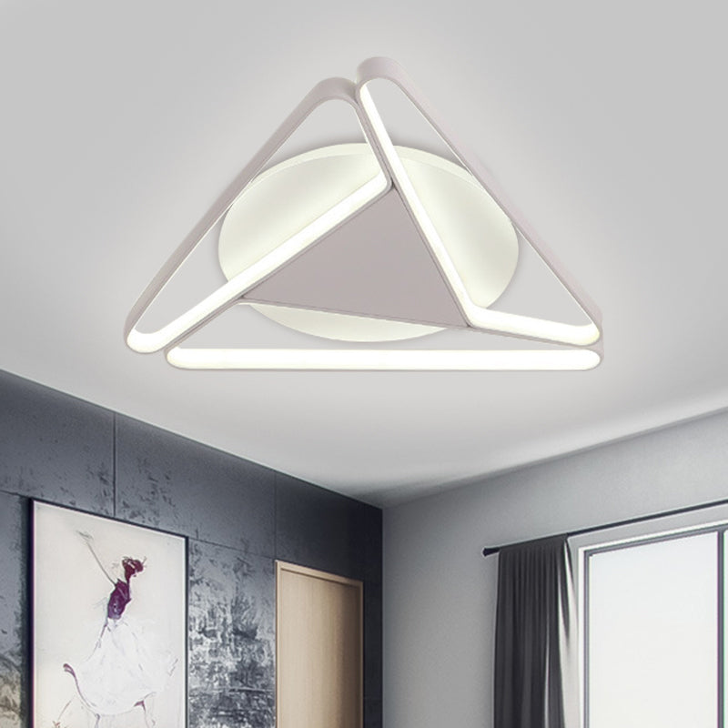 Nordic LED Flush Ceiling Light with Acrylic Shade Black/White c Triangle Flush Mount in Warm/White Light, 19.5"/29" W Clearhalo 'Ceiling Lights' 'Close To Ceiling Lights' 'Close to ceiling' 'Flush mount' Lighting' 1710172