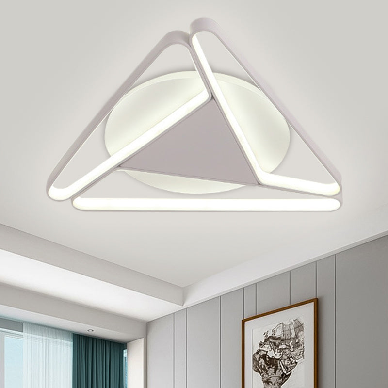 Nordic LED Flush Ceiling Light with Acrylic Shade Black/White c Triangle Flush Mount in Warm/White Light, 19.5"/29" W Clearhalo 'Ceiling Lights' 'Close To Ceiling Lights' 'Close to ceiling' 'Flush mount' Lighting' 1710173