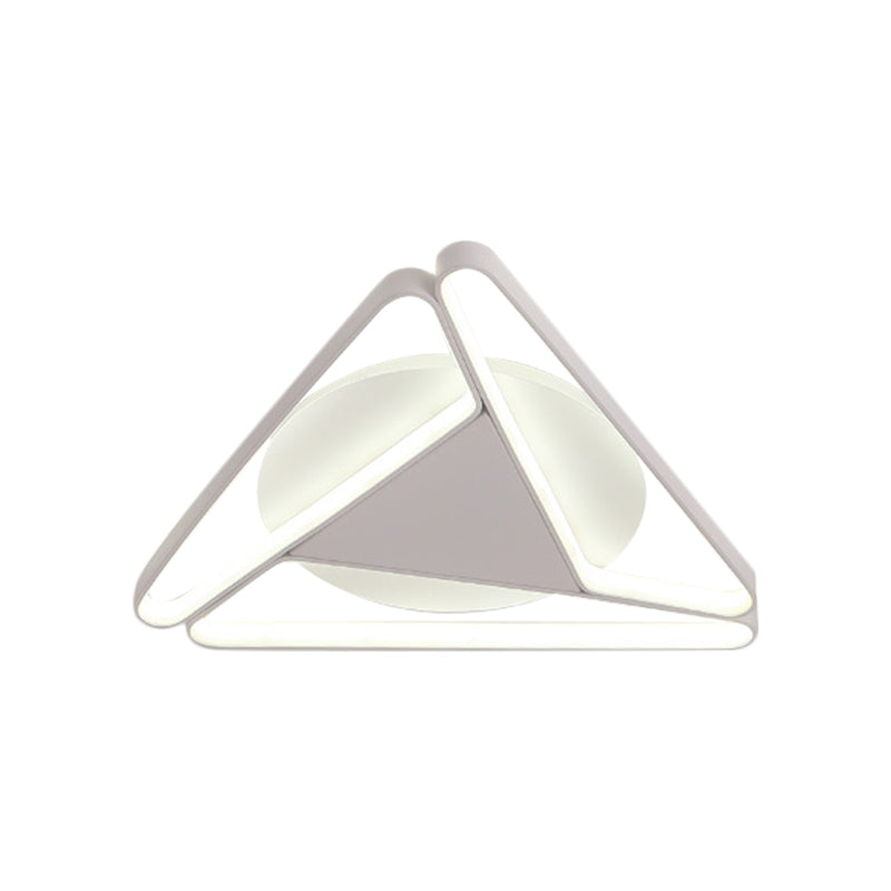 Nordic LED Flush Ceiling Light with Acrylic Shade Black/White c Triangle Flush Mount in Warm/White Light, 19.5"/29" W Clearhalo 'Ceiling Lights' 'Close To Ceiling Lights' 'Close to ceiling' 'Flush mount' Lighting' 1710174