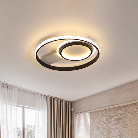 Circular Metallic Flush Mount Light Minimalism LED Black Flushmount Lighting, 16.5"/19.5" Wide Clearhalo 'Ceiling Lights' 'Close To Ceiling Lights' 'Close to ceiling' 'Flush mount' Lighting' 1710185