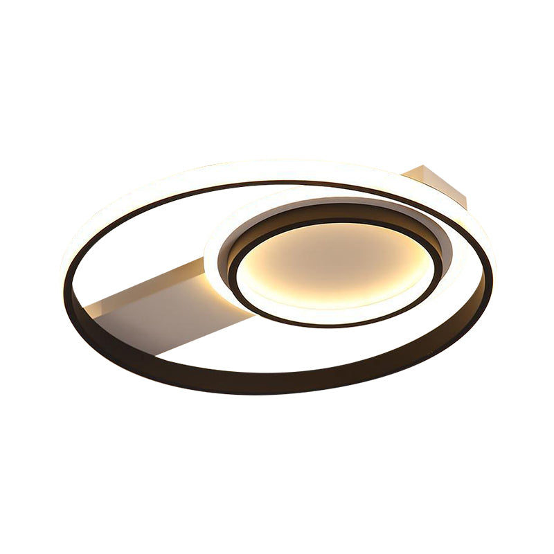 Circular Metallic Flush Mount Light Minimalism LED Black Flushmount Lighting, 16.5"/19.5" Wide Clearhalo 'Ceiling Lights' 'Close To Ceiling Lights' 'Close to ceiling' 'Flush mount' Lighting' 1710186