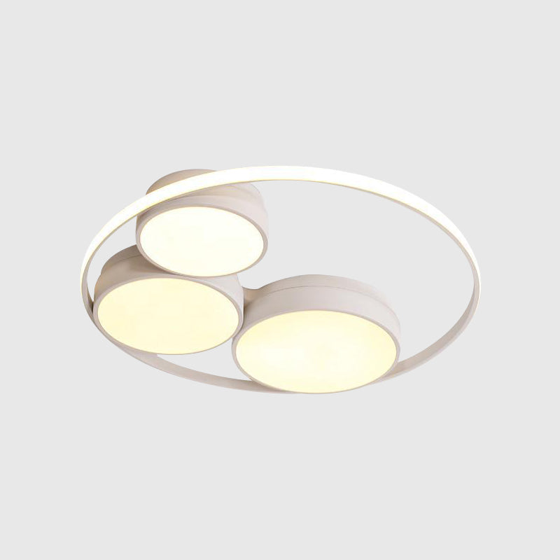 Grey/White Round Flush Mount Lamp Nordic LED Acrylic Flush Ceiling Light for Bedroom, 18"/21.5"/31" Width Clearhalo 'Ceiling Lights' 'Close To Ceiling Lights' 'Close to ceiling' 'Flush mount' Lighting' 1710221