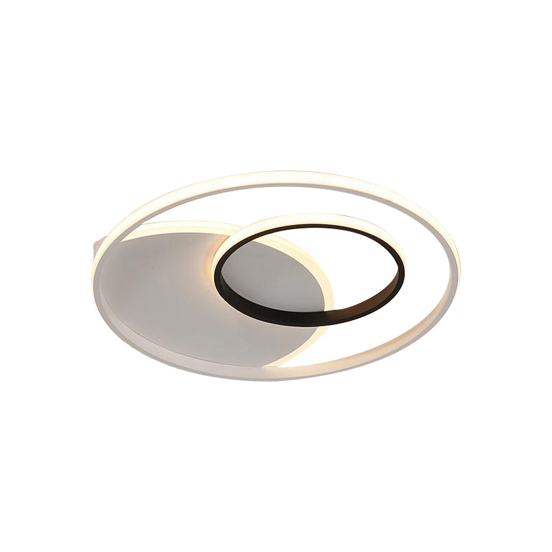 Rounded Ceiling Light Fixture Modernist Metallic 16.5"/20.5" Wide LED White Flushmount Lighting Clearhalo 'Ceiling Lights' 'Close To Ceiling Lights' 'Close to ceiling' 'Flush mount' Lighting' 1710224